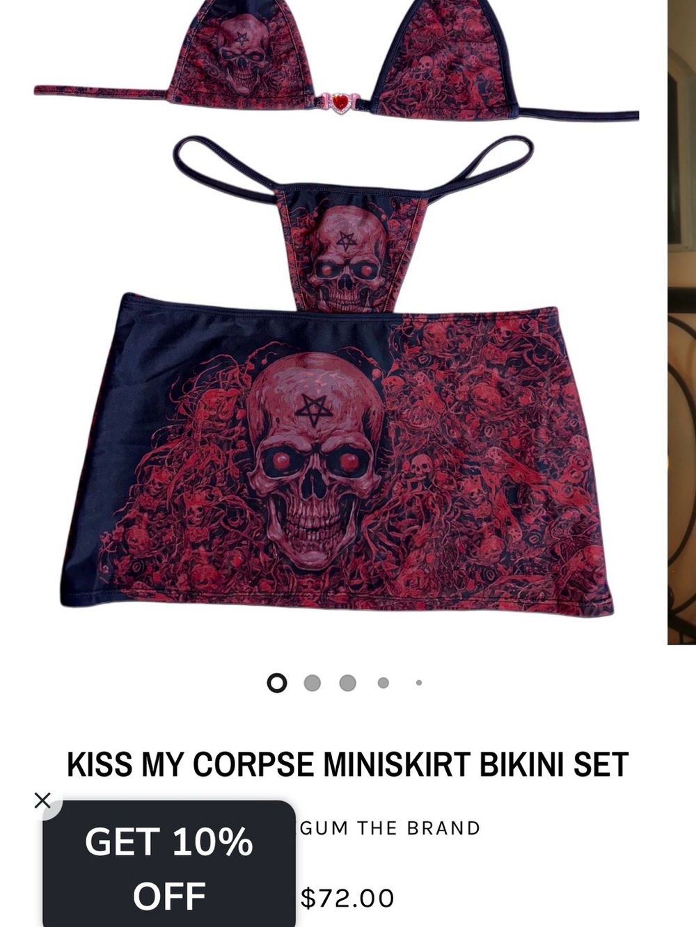 Bubblegumthebrand
Kiss  My Corpse Red Skull Miniskirt Bikini Set